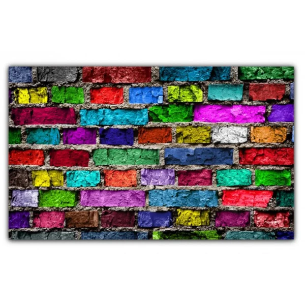 DECLIKTABLEAU Tableau Pop Art Mur De Briques Multicolore L.80 X H.55 Cm Achat 1