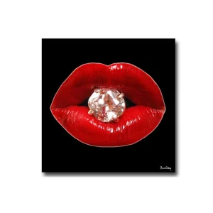 magasin en ligne france DECLIKTABLEAU Tableau Pop Rouge Bouche Diams 60×60 Cm 9