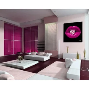 DECLIKTABLEAU Tableau Pop Bouche Diams Fushia 60x60cm boutique pas cher 6