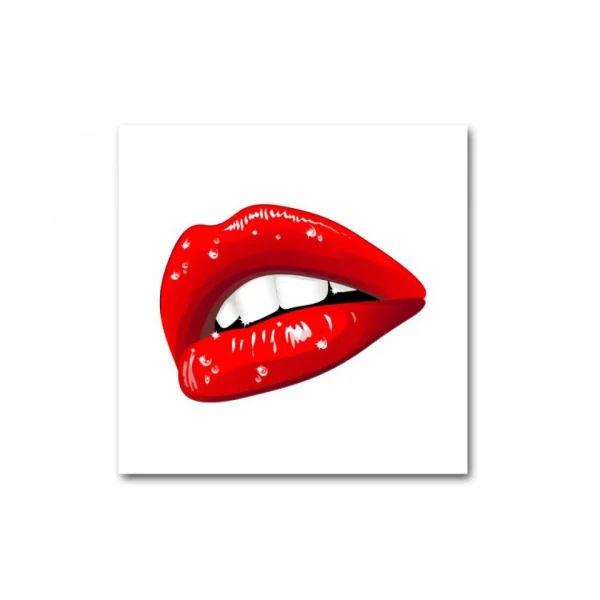 DECLIKTABLEAU Tableau Pop Bouche Rouge Lady 50X50 Cm qualité supérieure 3