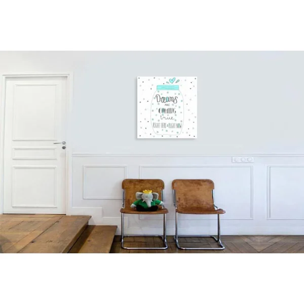 magasin pas cher DECLIKTABLEAU Tableau Quotes Dreams Come True 80×80 4