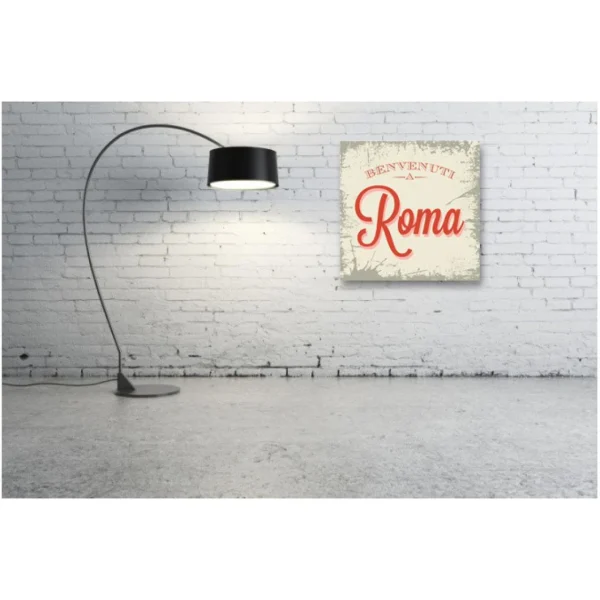 DECLIKTABLEAU Tableau Retro Bienvenue A Roma 60×60 vente pas cher 1