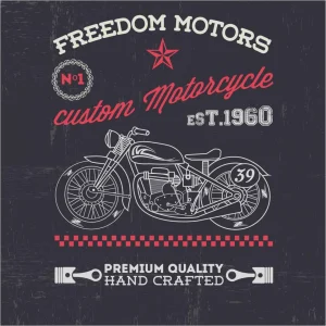 excellente qualité DECLIKTABLEAU Tableau Retro Freedom Motors 60X60 9