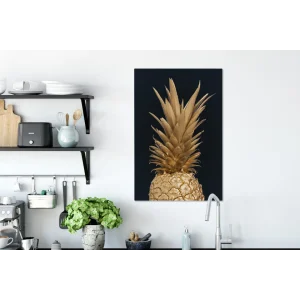 MuchoWow Tableau Sur Toile Ananas – Fruit – Or Decoration Murale 40×60 Cm magasin 11