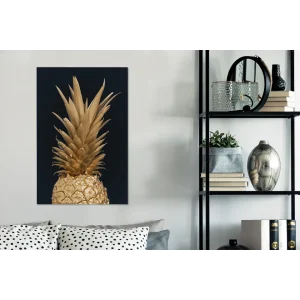 MuchoWow Tableau Sur Toile Ananas – Fruit – Or Decoration Murale 40×60 Cm magasin 13