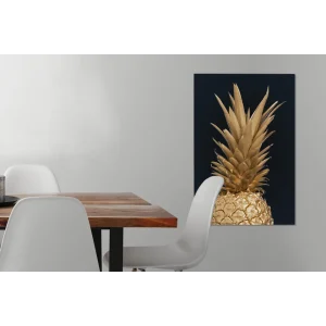 MuchoWow Tableau Sur Toile Ananas – Fruit – Or Decoration Murale 40×60 Cm magasin 15