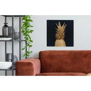 MuchoWow Tableau Sur Toile Ananas – Or – Peinture Decoration Murale 50×50 Cm soldes pas cher 9