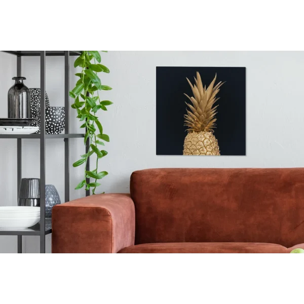 MuchoWow Tableau Sur Toile Ananas – Or – Peinture Decoration Murale 50×50 Cm soldes pas cher 3