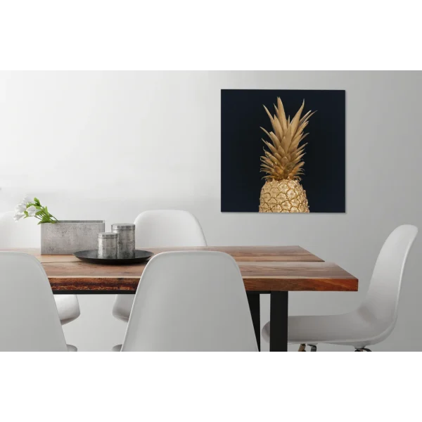 MuchoWow Tableau Sur Toile Ananas – Or – Peinture Decoration Murale 50×50 Cm soldes pas cher 6