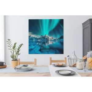 MuchoWow Tableau Sur Toile Aurores Boréales – Glace – Neige – Norvège Decorat… pas cher en vente 13