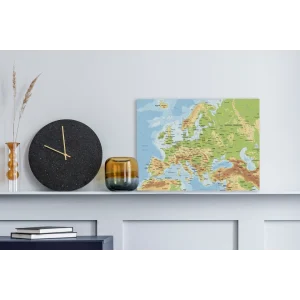 Vente MuchoWow Tableau Sur Toile Carte – Europe – Pays Decoration Murale 40×30 Cm 9