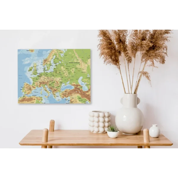 Vente MuchoWow Tableau Sur Toile Carte – Europe – Pays Decoration Murale 40×30 Cm 4