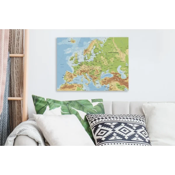 styles dernier cri MuchoWow Tableau Sur Toile Carte – Europe – Pays Decoration Murale 40×30 Cm 5