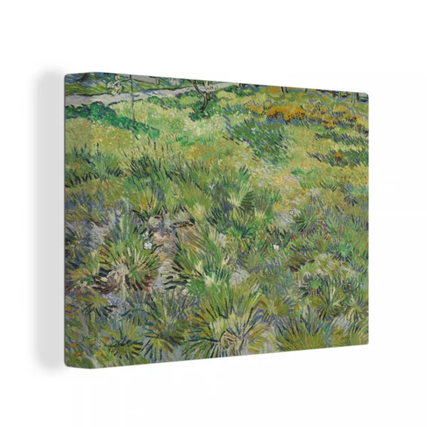 acheter en ligne MuchoWow Tableau Sur Toile Champ D’herbe Avec Des Fleurs Et Des Papillons – Vin… 1