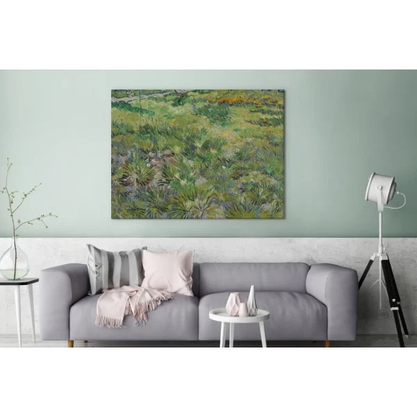 acheter en ligne MuchoWow Tableau Sur Toile Champ D’herbe Avec Des Fleurs Et Des Papillons – Vin… 3