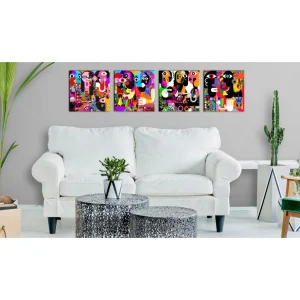 site soldes Decoshop26 Tableau Sur Toile En 4 Panneaux Décoration Murale Image Imprimée Cad… 8