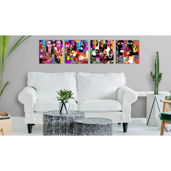 site soldes Decoshop26 Tableau Sur Toile En 4 Panneaux Décoration Murale Image Imprimée Cad… 3