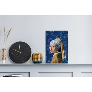 MuchoWow Tableau Sur Toile Fille Avec Une Boucle D’oreille En Perle – Bleu De D… achat pas cher 9