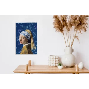 MuchoWow Tableau Sur Toile Fille Avec Une Boucle D’oreille En Perle – Bleu De D… achat pas cher 11