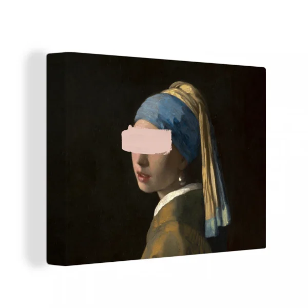 mode pas cher MuchoWow Tableau Sur Toile Fille Avec Une Boucle D’oreille En Perle – Vermeer -… 1