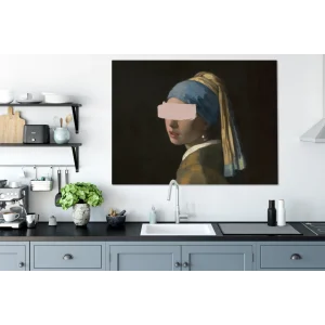 mode pas cher MuchoWow Tableau Sur Toile Fille Avec Une Boucle D’oreille En Perle – Vermeer -… 9