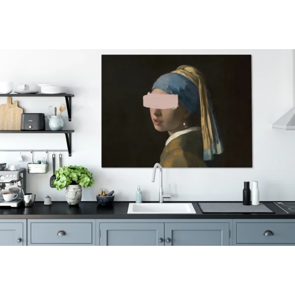 mode pas cher MuchoWow Tableau Sur Toile Fille Avec Une Boucle D’oreille En Perle – Vermeer -… 4