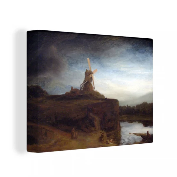 soldes en ligne MuchoWow Tableau Sur Toile Le Moulin – Rembrandt Van Rijn Decoration Murale 120… 1