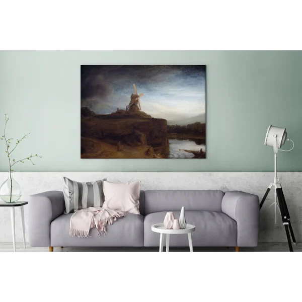 soldes en ligne MuchoWow Tableau Sur Toile Le Moulin – Rembrandt Van Rijn Decoration Murale 120… 3