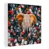 MuchoWow Tableau Sur Toile Éléphant – Fleurs – Tasse Decoration Murale 50×50 … Service Clients Dédié 5