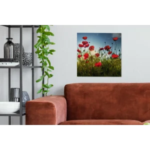 vente chaude MuchoWow Tableau Sur Toile Longs Coquelicots Rouges En Toscane Par Une Journée… 9