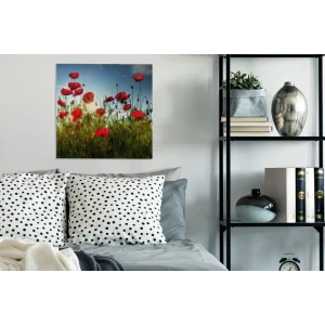 vente chaude MuchoWow Tableau Sur Toile Longs Coquelicots Rouges En Toscane Par Une Journée… 13