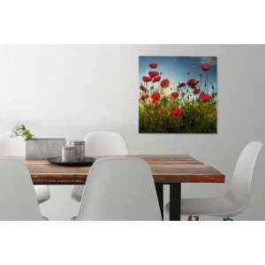 vente chaude MuchoWow Tableau Sur Toile Longs Coquelicots Rouges En Toscane Par Une Journée… 15