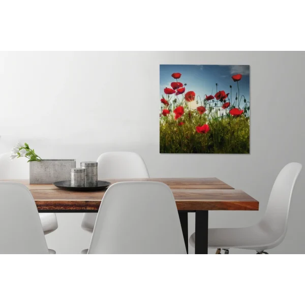 vente chaude MuchoWow Tableau Sur Toile Longs Coquelicots Rouges En Toscane Par Une Journée… 6