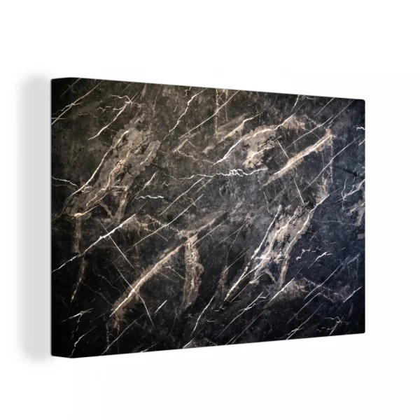 MuchoWow Tableau Sur Toile Marbre – Noir – Blanc Decoration Murale 150×100 Cm pas cher en ligne 1