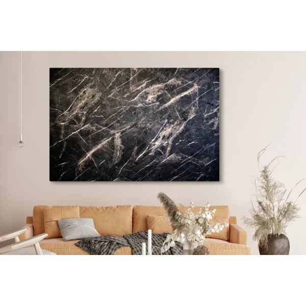 MuchoWow Tableau Sur Toile Marbre – Noir – Blanc Decoration Murale 150×100 Cm pas cher en ligne 4