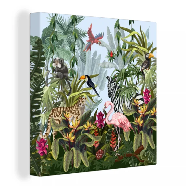 outlet soldes MuchoWow Tableau Sur Toile Nature – Animaux De La Jungle – Tropical Decoration … 1