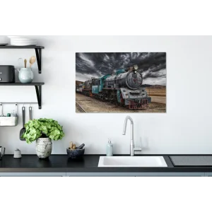 MuchoWow Tableau Sur Toile Nuages Noirs Au-dessus De La Locomotive à Vapeur De… exclusivement disponibles 11