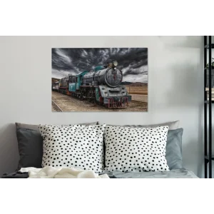 MuchoWow Tableau Sur Toile Nuages Noirs Au-dessus De La Locomotive à Vapeur De… exclusivement disponibles 13