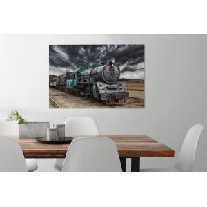 MuchoWow Tableau Sur Toile Nuages Noirs Au-dessus De La Locomotive à Vapeur De… exclusivement disponibles 15