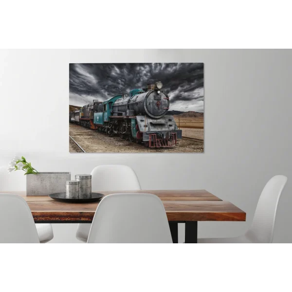 MuchoWow Tableau Sur Toile Nuages Noirs Au-dessus De La Locomotive à Vapeur De… exclusivement disponibles 6