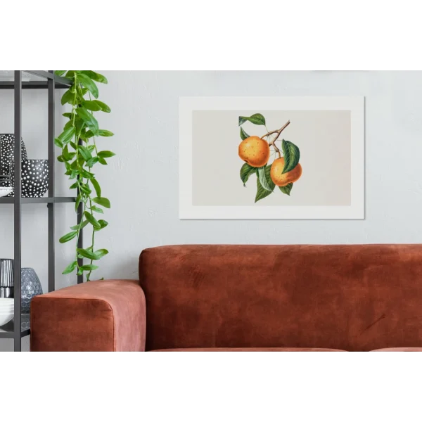 Retour Facile et Gratuit MuchoWow Tableau Sur Toile Orange – Feuille – Plante Decoration Murale 90×60 Cm 3