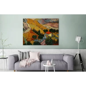 MuchoWow Tableau Sur Toile Paysage Avec Une Maison Et Un Laboureur – Vincent Va… grande qualité 9