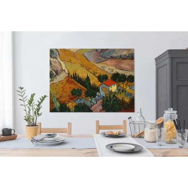 MuchoWow Tableau Sur Toile Paysage Avec Une Maison Et Un Laboureur – Vincent Va… grande qualité 5