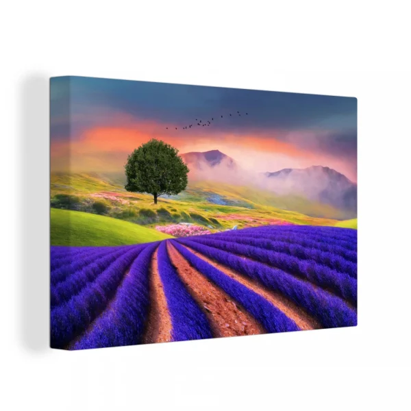 MuchoWow Tableau Sur Toile Peinture D’un Champ De Lavande Decoration Murale 30x… en solde 1