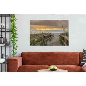 pas cher en vente MuchoWow Tableau Sur Toile Plage – Mer – Dune – Chemin Decoration Murale 120×80… 11