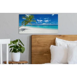 MuchoWow Tableau Sur Toile Plage – Mer – Palmier – Île Decoration Murale 40×20… soldes luxe 15