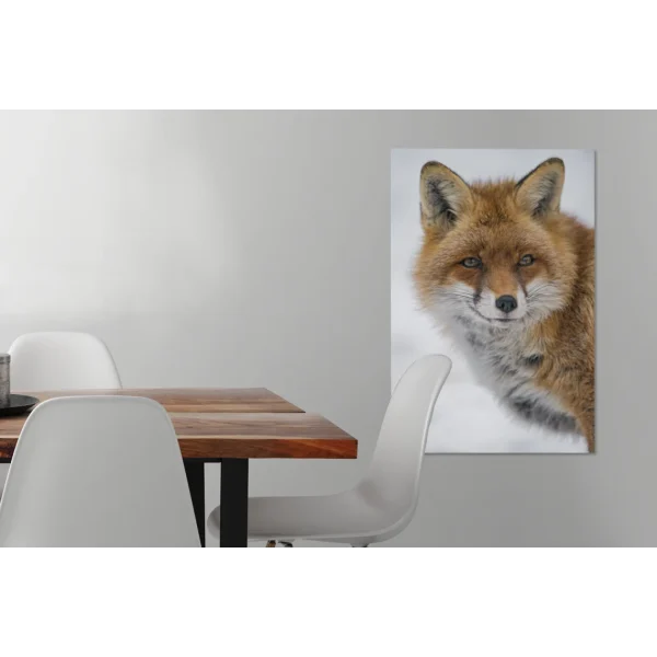 à prix promos MuchoWow Tableau Sur Toile Renard – Portrait – Neige Decoration Murale 40×60 Cm 6