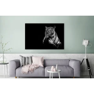 MuchoWow Tableau Sur Toile Tigre – Animaux – Noir – Blanc Decoration Murale 140… mode 9