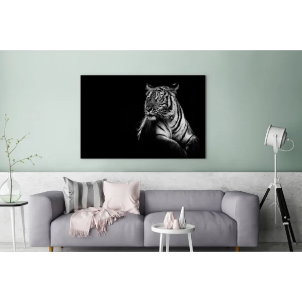 MuchoWow Tableau Sur Toile Tigre – Animaux – Noir – Blanc Decoration Murale 140… mode 3