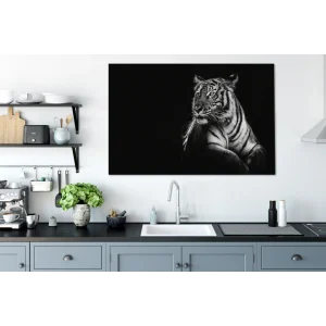 MuchoWow Tableau Sur Toile Tigre – Animaux – Noir – Blanc Decoration Murale 140… mode 15